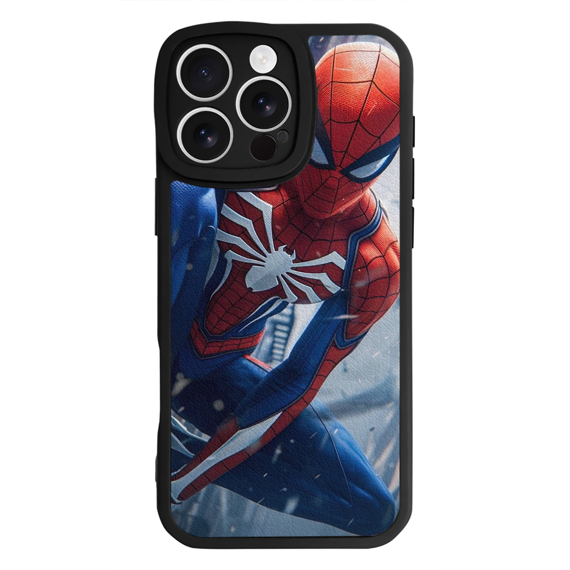 Spider Man スパイダーマン 【iPhone 16シリーズ対応】シリコンスマホケース（レザー調） 材質：シリコン